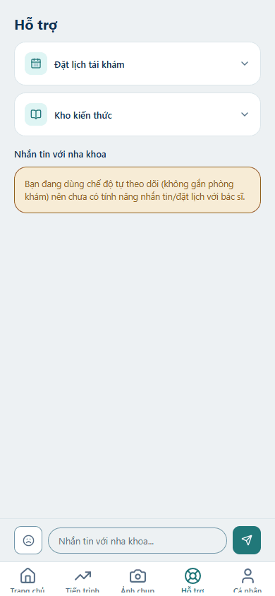 Nhắn tin & báo cáo mức đau
